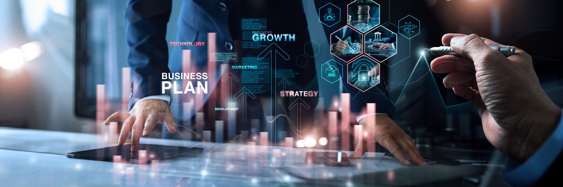 Représentation virtuelle de la stratégie de croissance d'une entreprise.