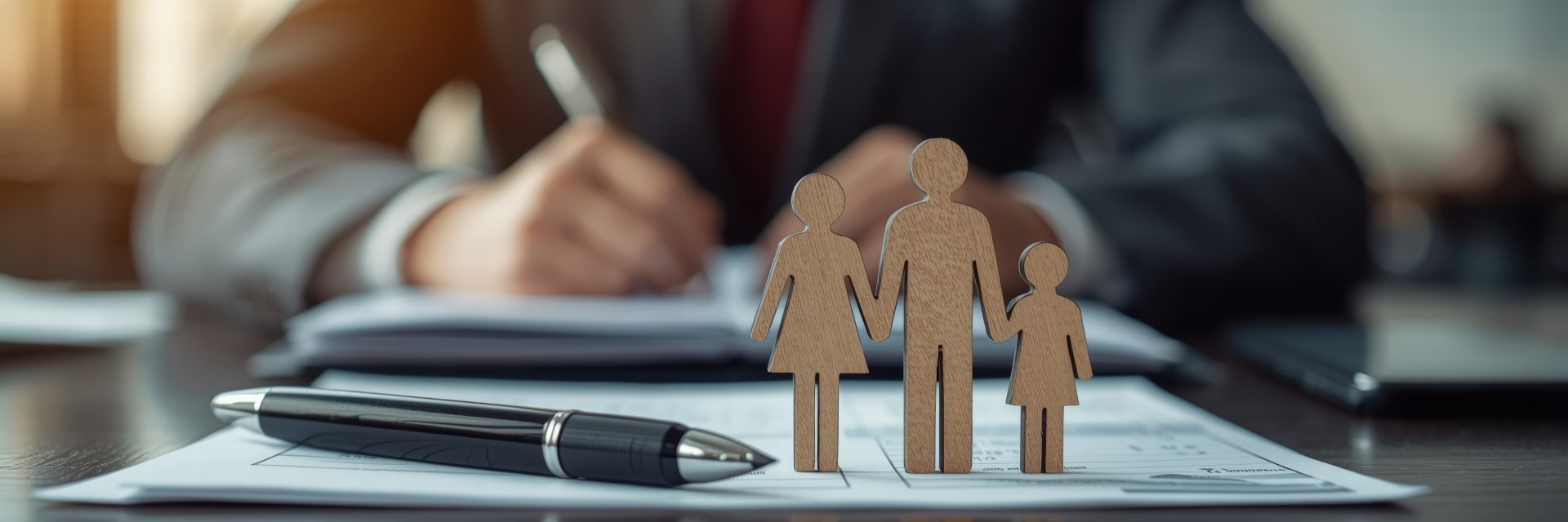 Représentation imagée de la protection de la famille par un contrat